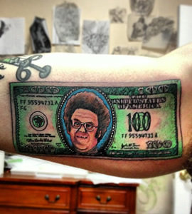 100 Dollar Bill Tattoo